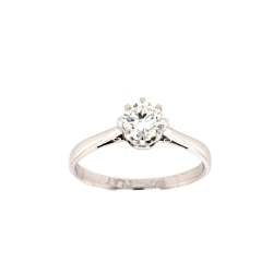 Pre Owned 18ct White Gold Diamond Solitaire Ring ZU601